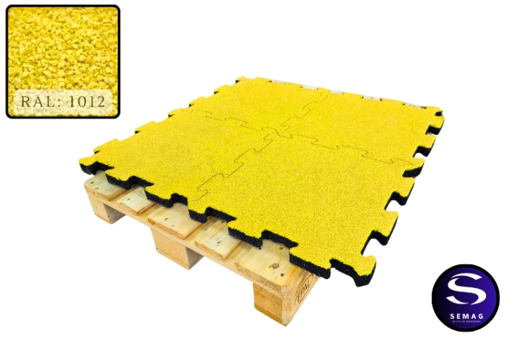 YELLOW RAL1012 żółte puzzle gumowe na plac zabaw EPDM
