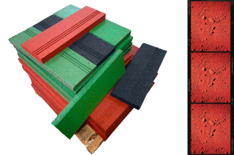 czerwony gumowy krawężnik elastyczny na place zabaw.png